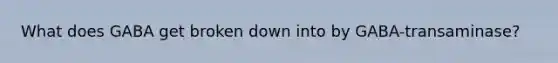 What does GABA get broken down into by GABA-transaminase?