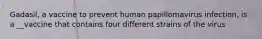 Gadasil, a vaccine to prevent human papillomavirus infection, is a __vaccine that contains four different strains of the virus