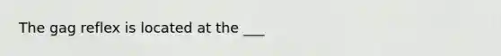 The gag reflex is located at the ___