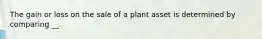 The gain or loss on the sale of a plant asset is determined by comparing __.