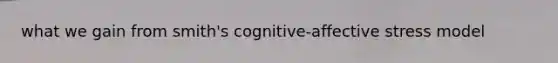 what we gain from smith's cognitive-affective stress model