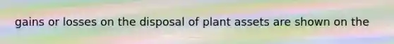 gains or losses on the disposal of plant assets are shown on the