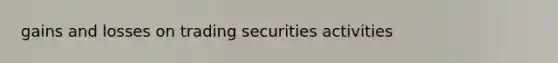 gains and losses on trading securities activities