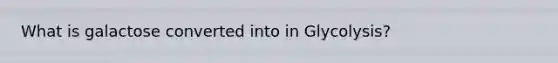 What is galactose converted into in Glycolysis?