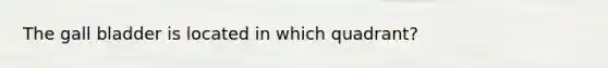 The gall bladder is located in which quadrant?