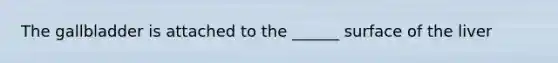 The gallbladder is attached to the ______ surface of the liver