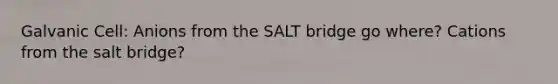 Galvanic Cell: Anions from the SALT bridge go where? Cations from the salt bridge?