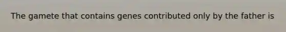 The gamete that contains genes contributed only by the father is