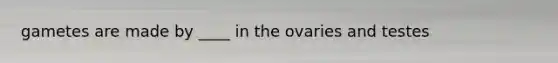 gametes are made by ____ in the ovaries and testes