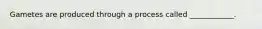 Gametes are produced through a process called ____________.