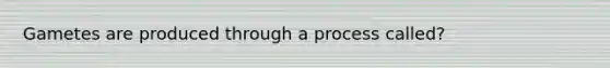 Gametes are produced through a process called?