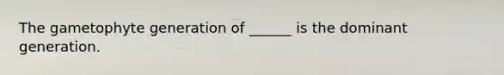 The gametophyte generation of ______ is the dominant generation.