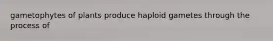 gametophytes of plants produce haploid gametes through the process of