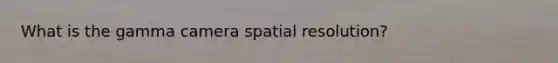 What is the gamma camera spatial resolution?