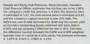 Ganado and Equity Risk Premiums. Maria Gonzalez, Ganado's Chief Financial Officer, estimates the risk-free rate to be 3.90%, the company's credit risk premium is 4.10%, the domestic beta is estimated at 1.07, the international beta is estimated at 0.87, and the company's capital structure is now 35% debt. The before-tax cost of debt estimated by observing the current yield on Ganado's outstanding bonds combined with bank debt is 8.20% and the company's effective tax rate is 30%. Calculate the difference (saving) between the CAPM and ICAPM weighted average costs of capital for 4.20% equity risk premium estimates A. 1.04% B. 0.92% C. 0.66% D. 0.55%