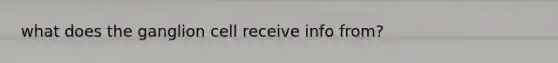 what does the ganglion cell receive info from?