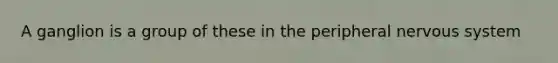 A ganglion is a group of these in the peripheral nervous system