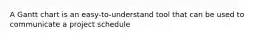 A Gantt chart is an easy-to-understand tool that can be used to communicate a project schedule