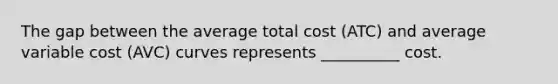 The gap between the average total cost (ATC) and average variable cost (AVC) curves represents __________ cost.