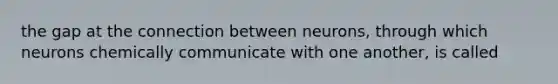 the gap at the connection between neurons, through which neurons chemically communicate with one another, is called