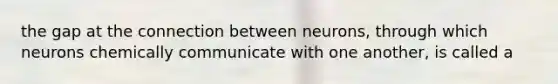 the gap at the connection between neurons, through which neurons chemically communicate with one another, is called a