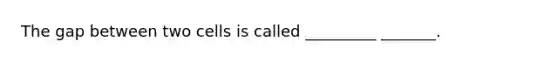 The gap between two cells is called _________ _______.