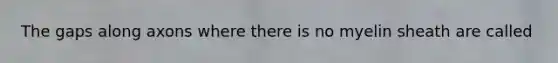 The gaps along axons where there is no myelin sheath are called