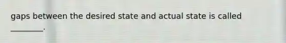 gaps between the desired state and actual state is called ________.