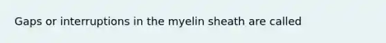 Gaps or interruptions in the myelin sheath are called