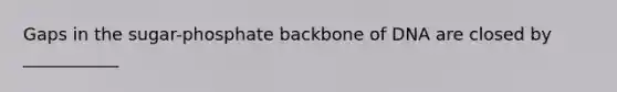 Gaps in the sugar-phosphate backbone of DNA are closed by ___________