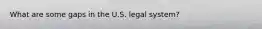 What are some gaps in the U.S. legal system?