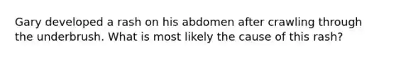 Gary developed a rash on his abdomen after crawling through the underbrush. What is most likely the cause of this rash?