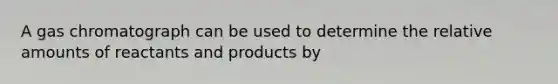 A gas chromatograph can be used to determine the relative amounts of reactants and products by