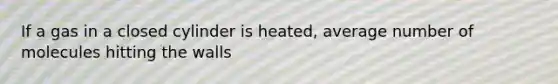 If a gas in a closed cylinder is heated, average number of molecules hitting the walls