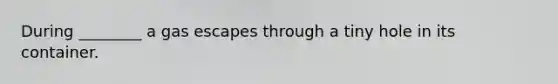 During ________ a gas escapes through a tiny hole in its container.