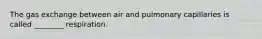 The gas exchange between air and pulmonary capillaries is called ________ respiration.