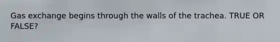 Gas exchange begins through the walls of the trachea. TRUE OR FALSE?