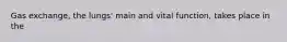 Gas exchange, the lungs' main and vital function, takes place in the