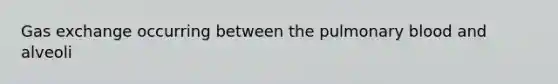 <a href='https://www.questionai.com/knowledge/kU8LNOksTA-gas-exchange' class='anchor-knowledge'>gas exchange</a> occurring between the pulmonary blood and alveoli