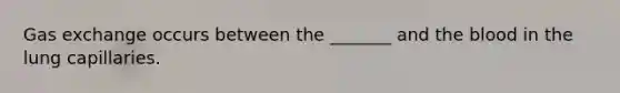 Gas exchange occurs between the _______ and the blood in the lung capillaries.