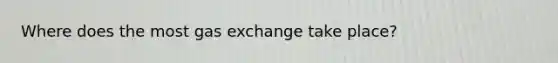 Where does the most <a href='https://www.questionai.com/knowledge/kU8LNOksTA-gas-exchange' class='anchor-knowledge'>gas exchange</a> take place?