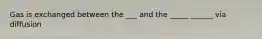 Gas is exchanged between the ___ and the _____ ______ via diffusion