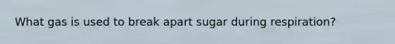 What gas is used to break apart sugar during respiration?