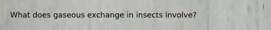 What does gaseous exchange in insects involve?