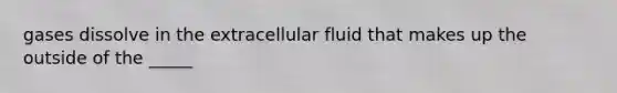 gases dissolve in the extracellular fluid that makes up the outside of the _____