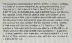 The gas-phase decomposition of PH3, 4 PH3 --> P4(g) + 6 H2(g), is studied at a certain temperature, giving the following data: Time (s) [PH3] (M) 0.0e+00 0.100 2.0e+03 0.0313 4.0e+03 0.00979 6.0e+03 0.00306 8.0e+03 0.000958 Figure out whether this reaction is first-order or second-order with respect to the concentration of PH3. Calculate the value of the rate constant. Pick the choice from below which gives the correct reaction order and value of the rate constant for this reaction. a) This reaction is first-order with the rate constant k = 1.74e-03 s-1. b) This reaction is first-order with the rate constant k = 5.81e-04 s-1. c) This reaction is first-order with the rate constant k = 9.68e-05 s-1. d) This reaction is first-order with the rate constant k = 1.45e-04 s-1. e) This reaction is second-order with the rate constant k = 1.16e-03 M-1 s-1.