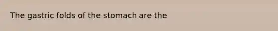 The gastric folds of <a href='https://www.questionai.com/knowledge/kLccSGjkt8-the-stomach' class='anchor-knowledge'>the stomach</a> are the