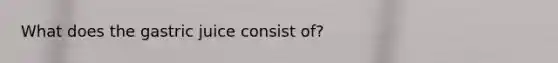 What does the gastric juice consist of?