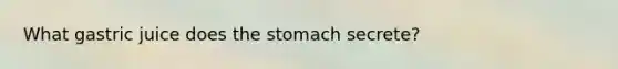 What gastric juice does the stomach secrete?