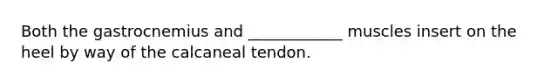 Both the gastrocnemius and ____________ muscles insert on the heel by way of the calcaneal tendon.